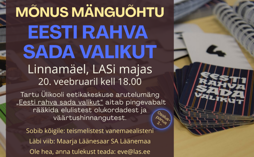 Mõnus mänguõhtu „Eesti rahva sada valikut“